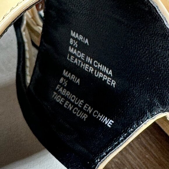 Saks Fifth Avenue Patent Sandals Women Size 8.5 Beige Maria Tasseled Sling Back - Picture 12 of 12